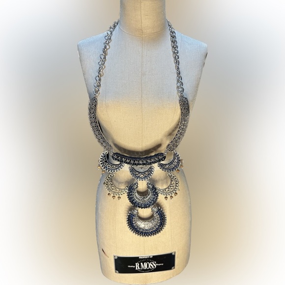 Needlepoint Southwest Silver Necklace INSPIRED - Picture 2 of 5